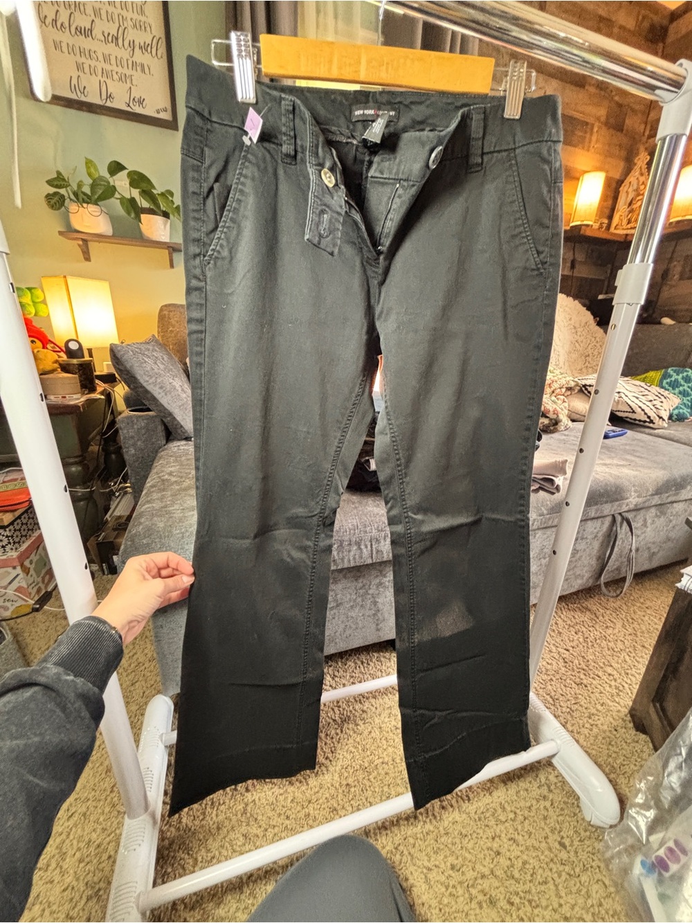 New York & Company Black Straight-Leg Women's Jeans